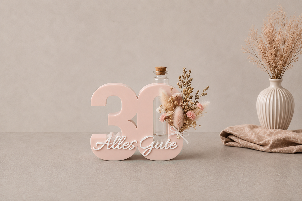 Geburtstag Deko Zahl – Geldgeschenk Reagenzglas & Vase | 18, 30, 40, 50 | Mehrere Farben