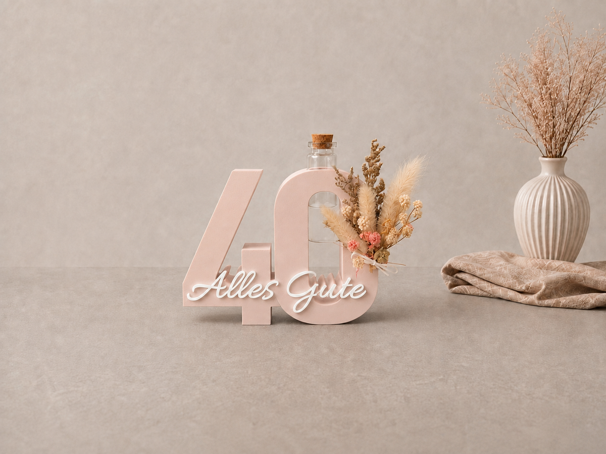 Geburtstag Deko Zahl – Geldgeschenk Reagenzglas & Vase | 18, 30, 40, 50 | Mehrere Farben