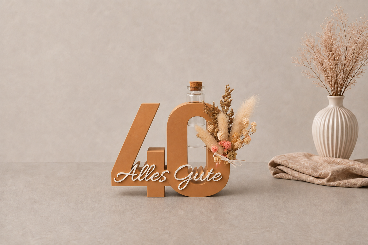 Geburtstag Deko Zahl – Geldgeschenk Reagenzglas & Vase | 18, 30, 40, 50 | Mehrere Farben