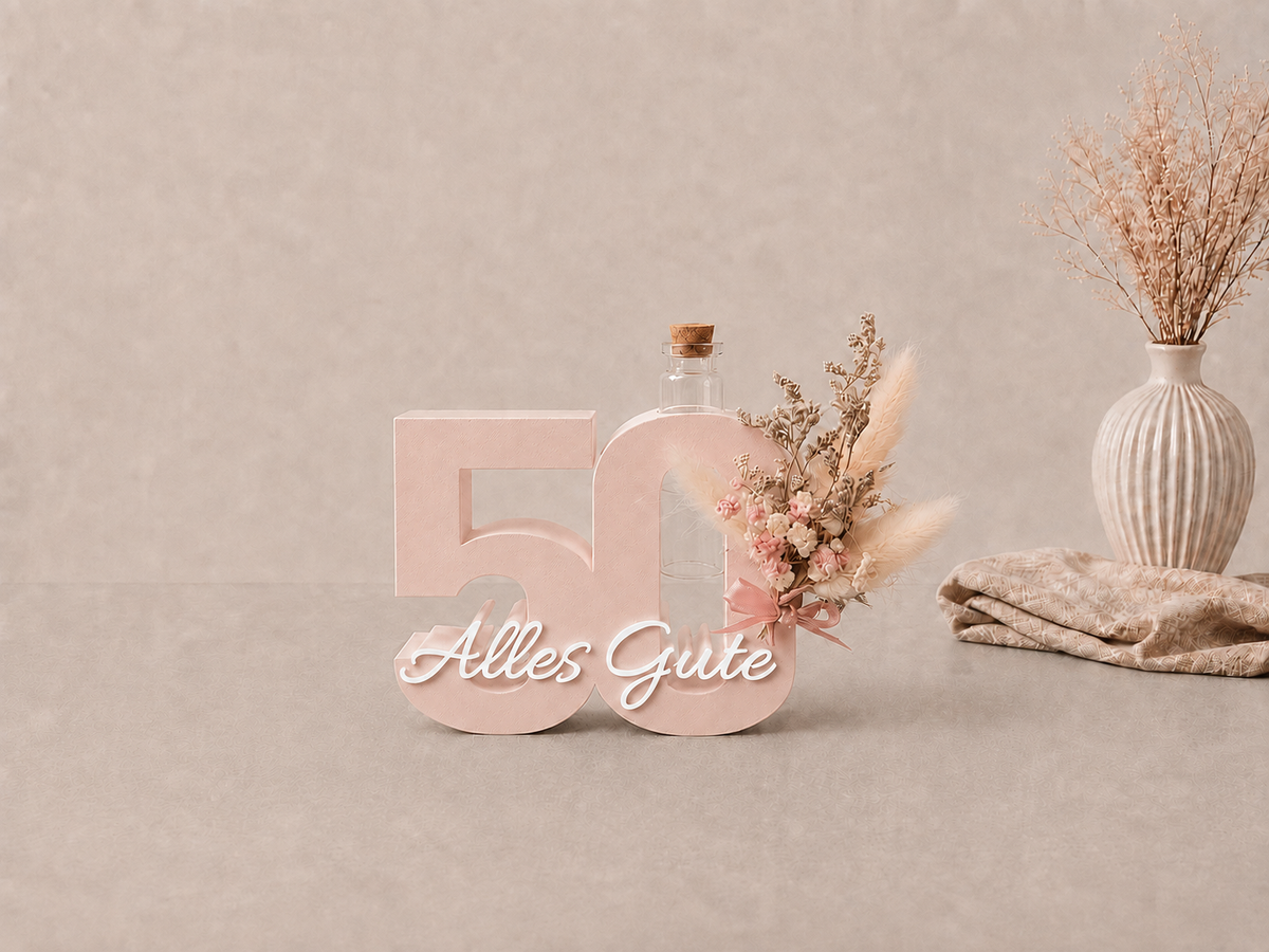 Geburtstag Deko Zahl – Geldgeschenk Reagenzglas & Vase | 18, 30, 40, 50 | Mehrere Farben