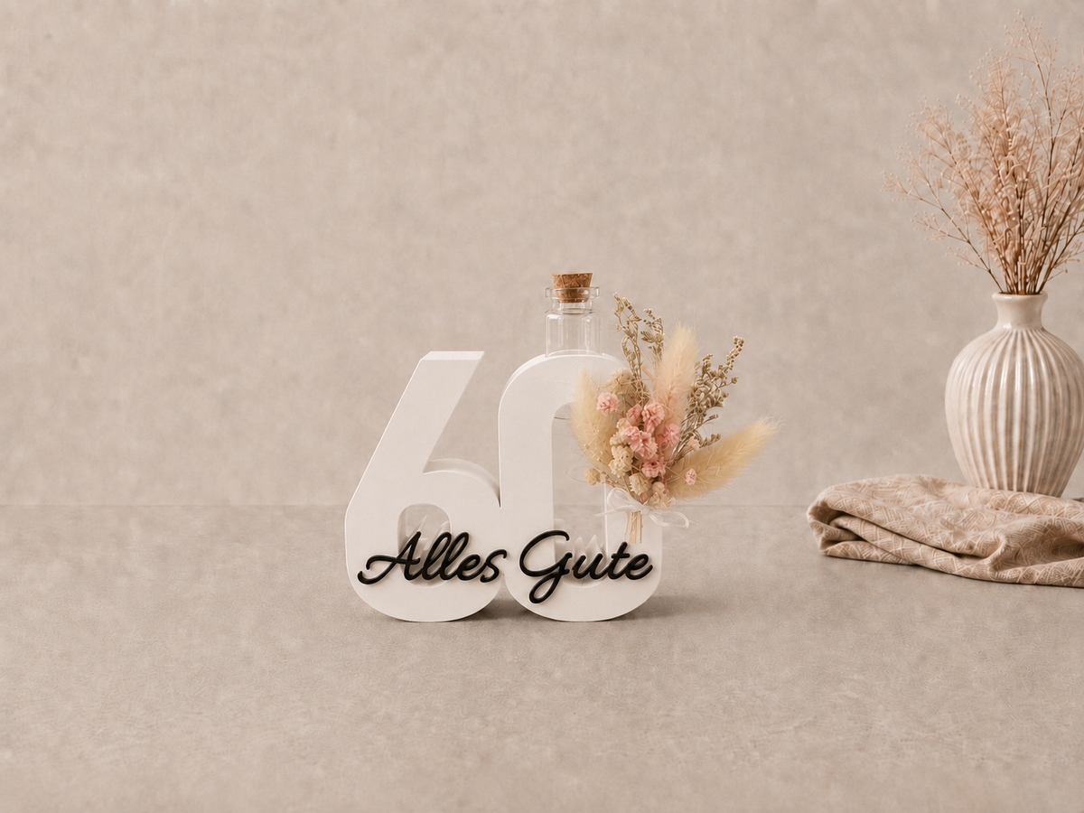 Geburtstag Deko Zahl – Geldgeschenk Reagenzglas & Vase | 18, 30, 40, 50 | Mehrere Farben