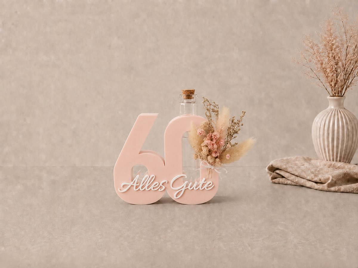 Geburtstag Deko Zahl – Geldgeschenk Reagenzglas & Vase | 18, 30, 40, 50 | Mehrere Farben