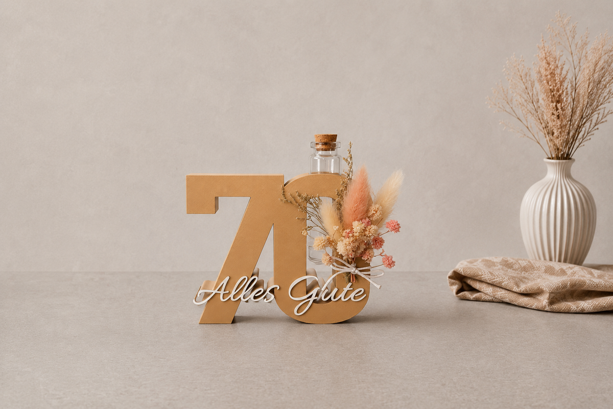 Geburtstag Deko Zahl – Geldgeschenk Reagenzglas & Vase | 18, 30, 40, 50 | Mehrere Farben