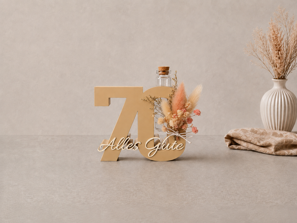 Geburtstag Deko Zahl – Geldgeschenk Reagenzglas & Vase | 18, 30, 40, 50 | Mehrere Farben