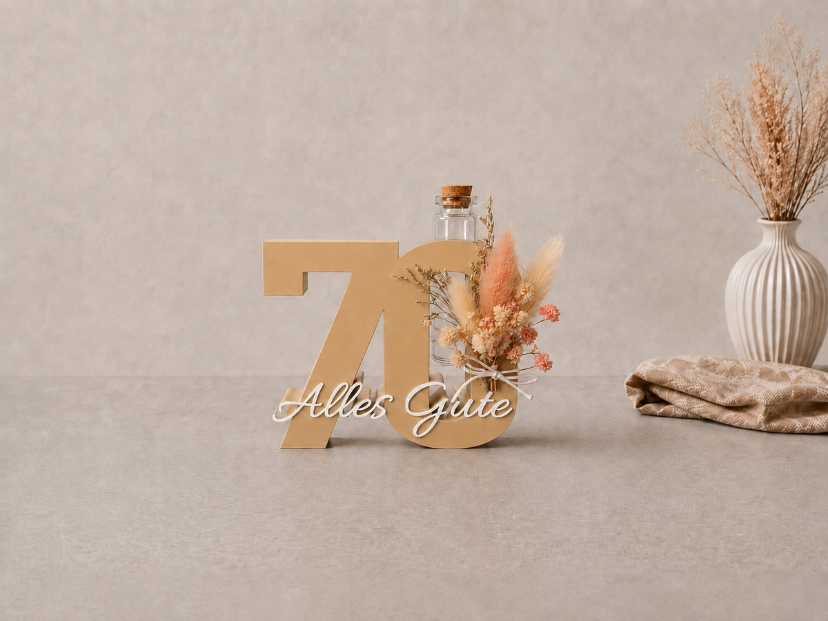 Geburtstag Deko Zahl – Geldgeschenk Reagenzglas & Vase | 18, 30, 40, 50 | Mehrere Farben