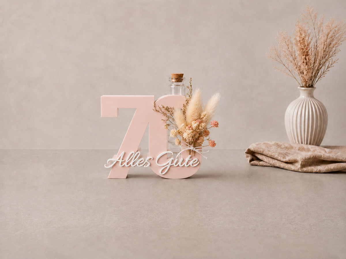 Geburtstag Deko Zahl – Geldgeschenk Reagenzglas & Vase | 18, 30, 40, 50 | Mehrere Farben