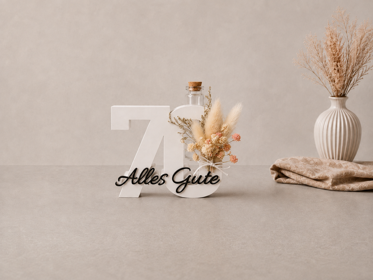 Geburtstag Deko Zahl – Geldgeschenk Reagenzglas & Vase | 18, 30, 40, 50 | Mehrere Farben